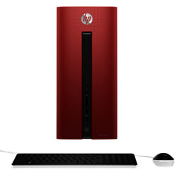 HP Pavilion 550-232na Desktop PC, Intel Core i3, 8GB RAM, 1TB, Sunset Red